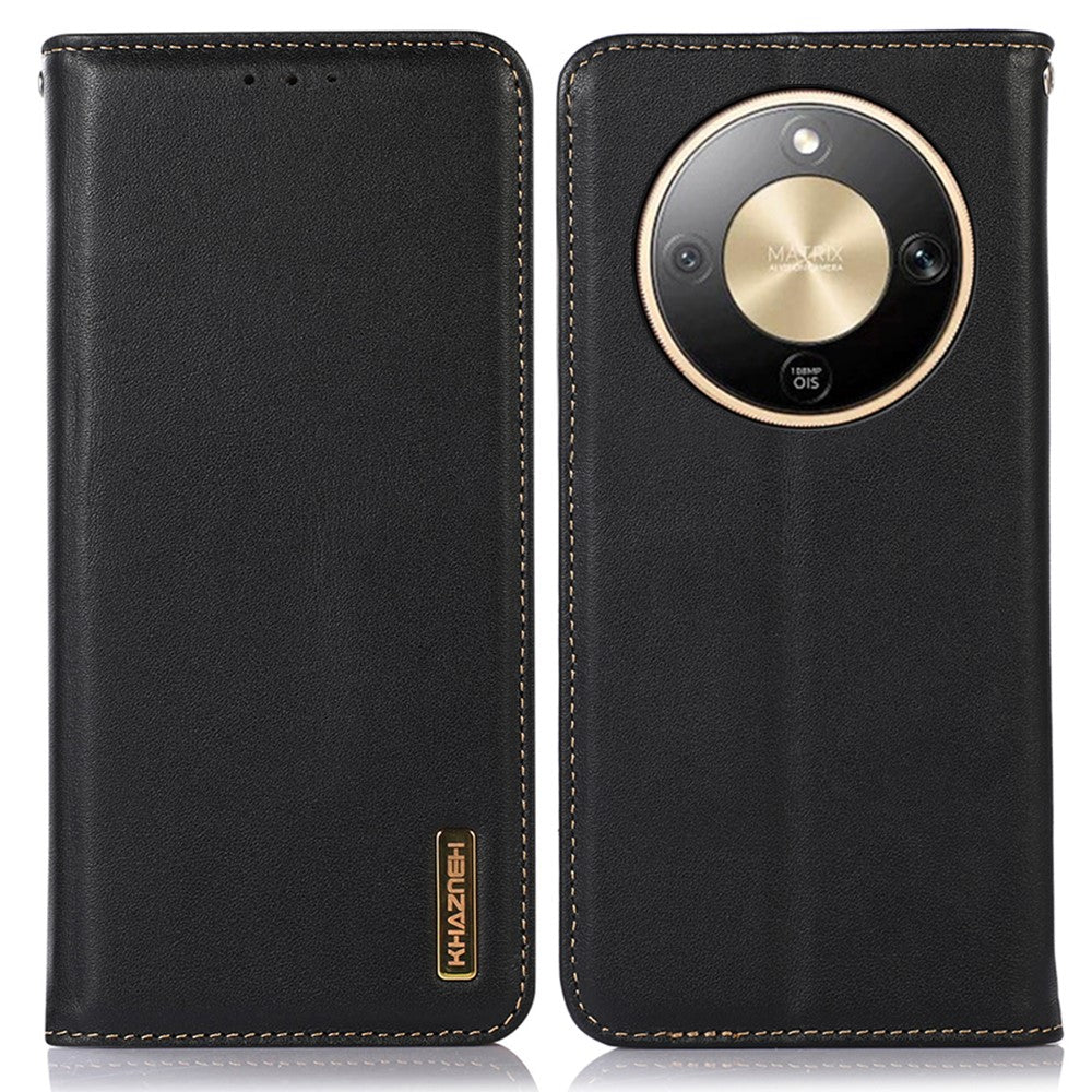 KHAZNEH For Honor Magic8 Lite 5G / X9d 5G / X70 5G Case Wallet Genuine Cow Leather Phone Cover Nappa Texture