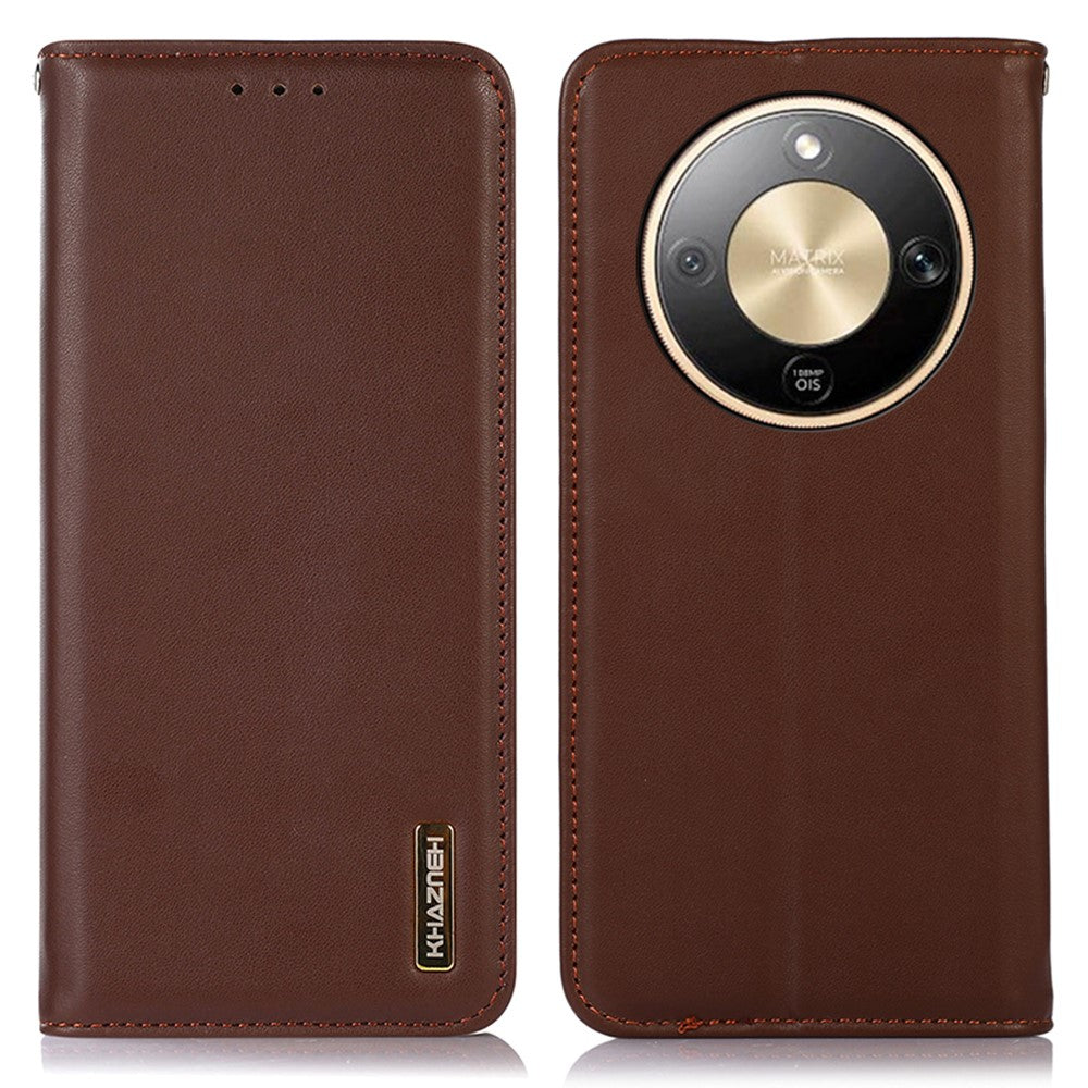 KHAZNEH For Honor Magic8 Lite 5G / X9d 5G / X70 5G Case Wallet Genuine Cow Leather Phone Cover Nappa Texture