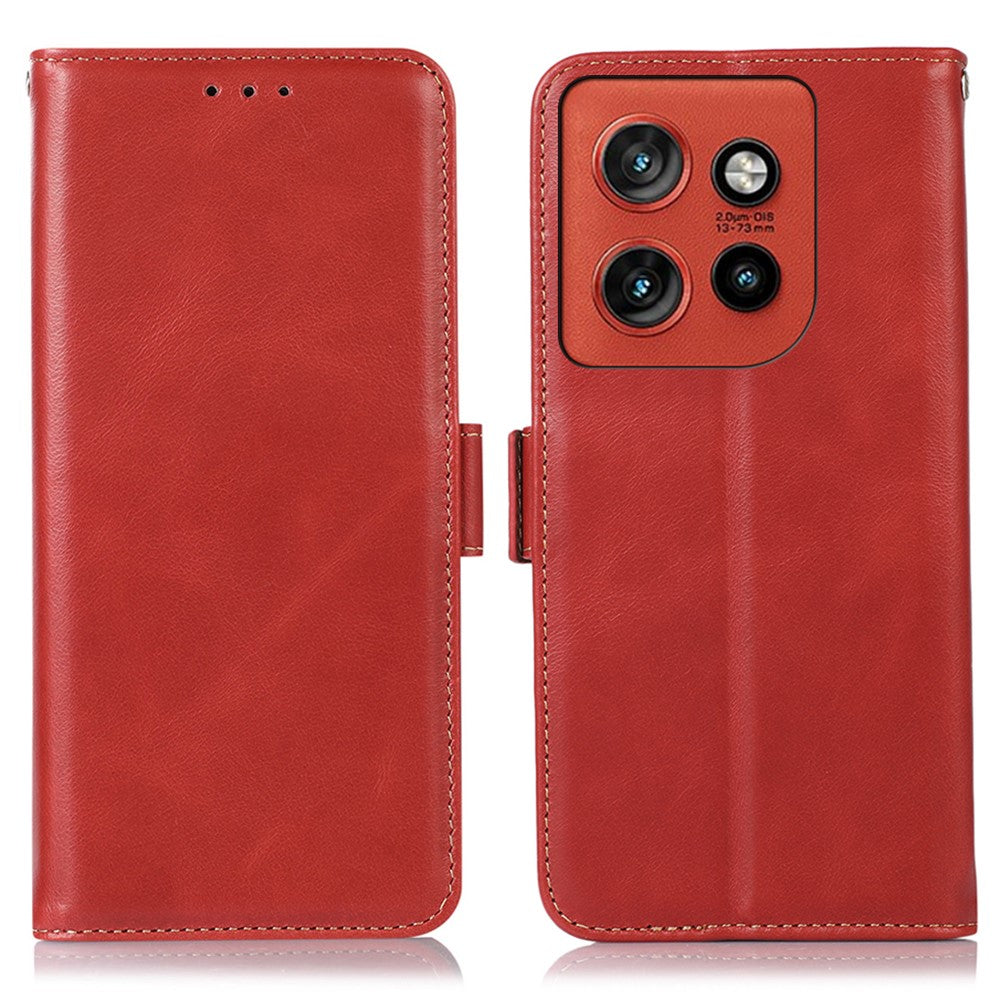 Genuine Cow Leather Case for Motorola Edge 60 Neo 5G / Edge 50 Neo 5G / Moto S50 5G / ThinkPhone 25 5G RFID Blocking Genuine Cow Leather Wallet Phone Cover
