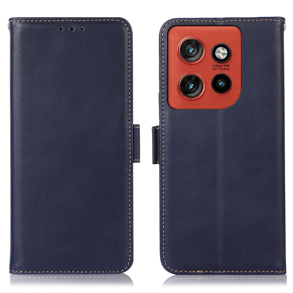 Genuine Cow Leather Case for Motorola Edge 60 Neo 5G / Edge 50 Neo 5G / Moto S50 5G / ThinkPhone 25 5G RFID Blocking Genuine Cow Leather Wallet Phone Cover