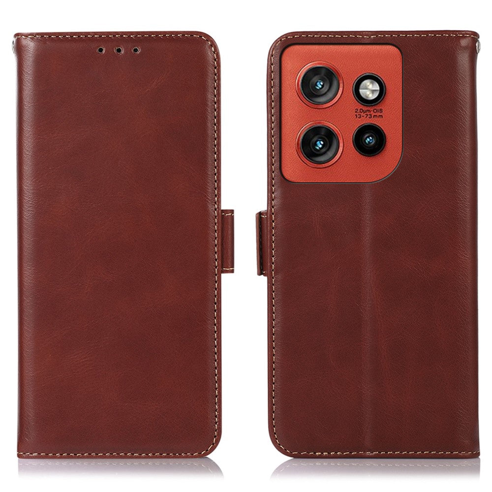 Genuine Cow Leather Case for Motorola Edge 60 Neo 5G / Edge 50 Neo 5G / Moto S50 5G / ThinkPhone 25 5G RFID Blocking Genuine Cow Leather Wallet Phone Cover