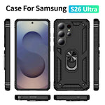 For Samsung Galaxy S26 Ultra Case PC + TPU Phone Cover with Kickstand