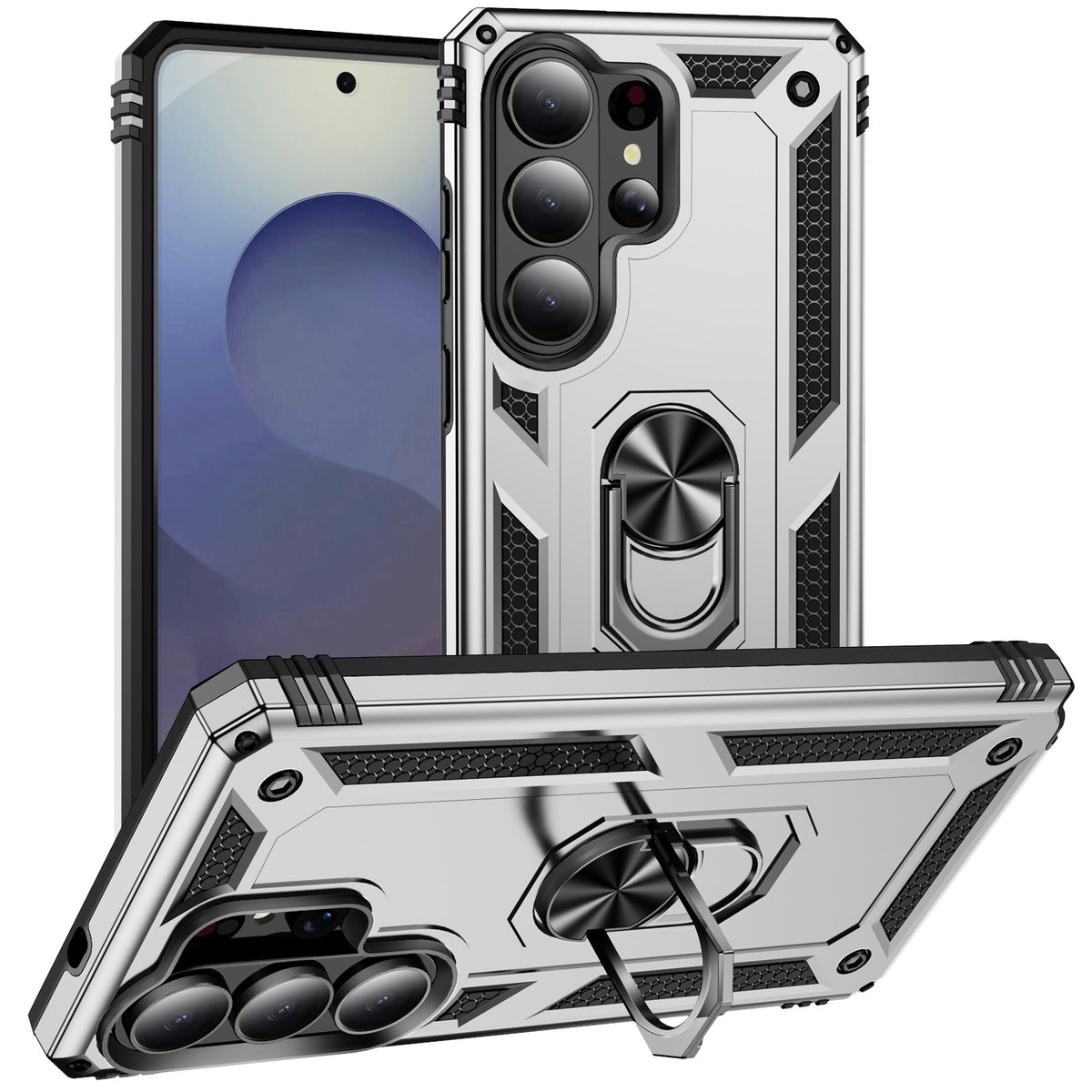 For Samsung Galaxy S26 Ultra Case PC + TPU Phone Cover with Kickstand