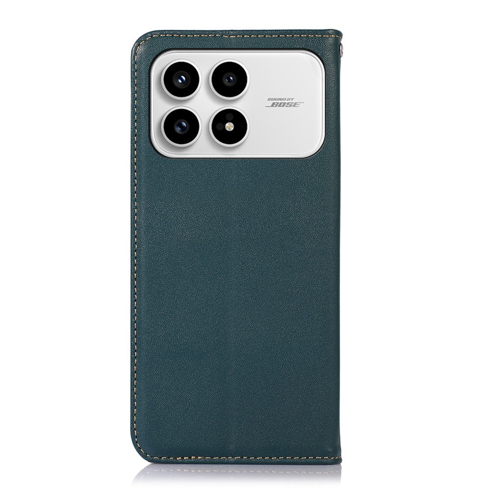 KHAZNEH fodral till Xiaomi Redmi K90 5G / Poco F8 Pro 5G i äkta koskinn, mobilfodral med nappastruktur