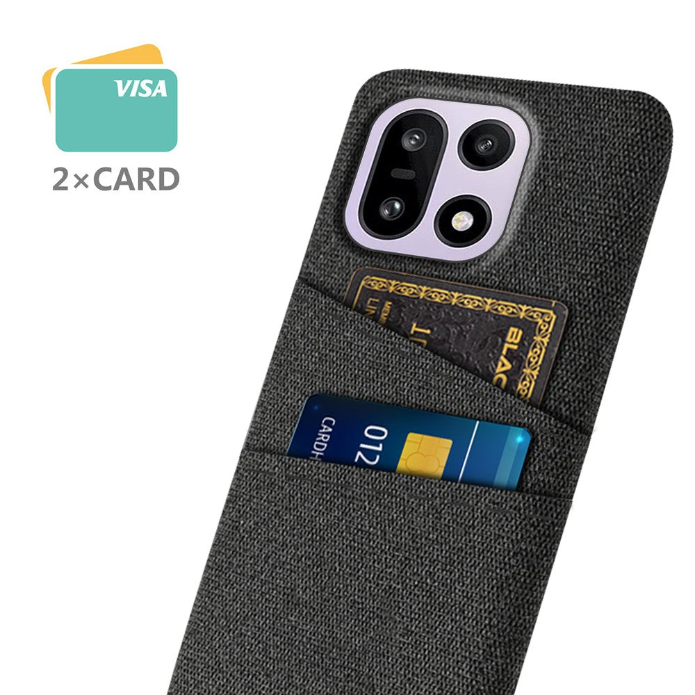 For OnePlus 15 5G Case Cloth + Hard PC Phone Cover with Dual Card Slots