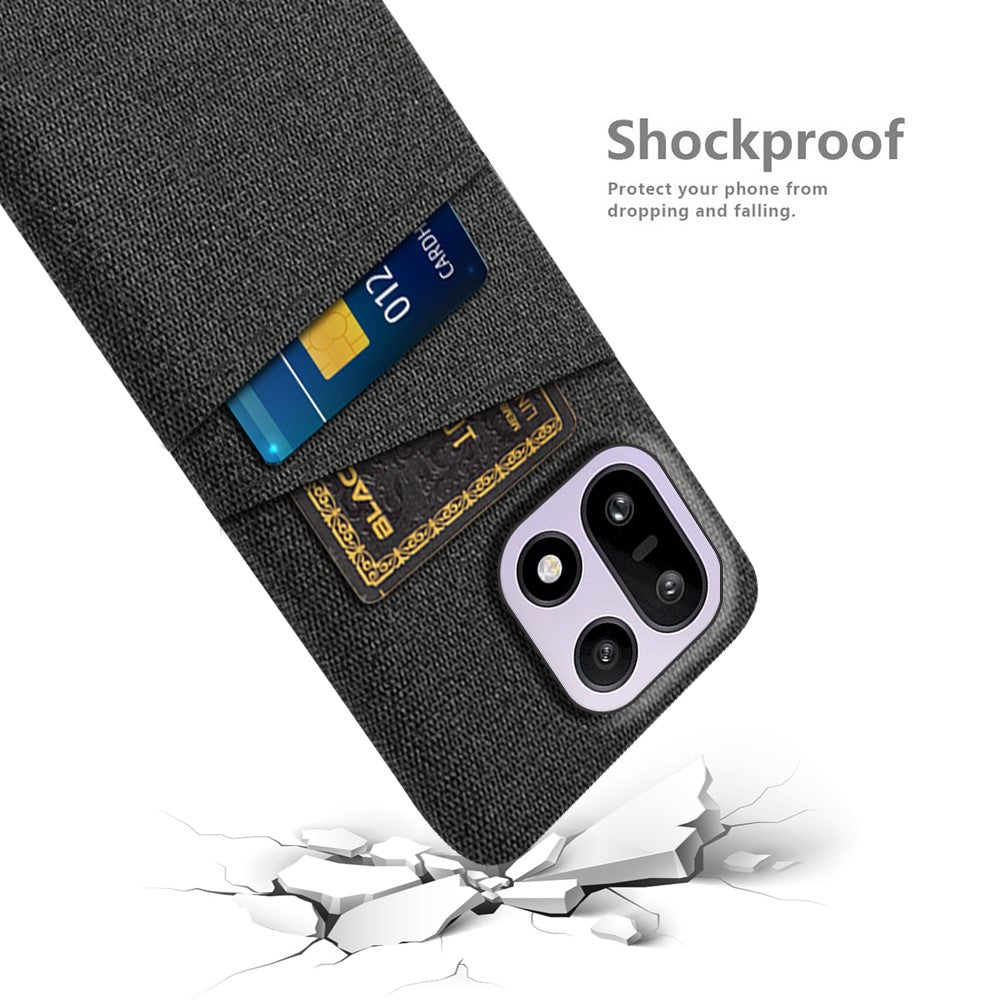 For OnePlus 15 5G Case Cloth + Hard PC Phone Cover with Dual Card Slots