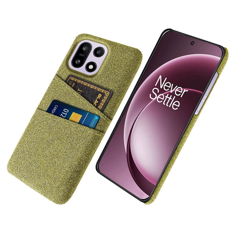 For OnePlus 15 5G Case Cloth + Hard PC Phone Cover with Dual Card Slots