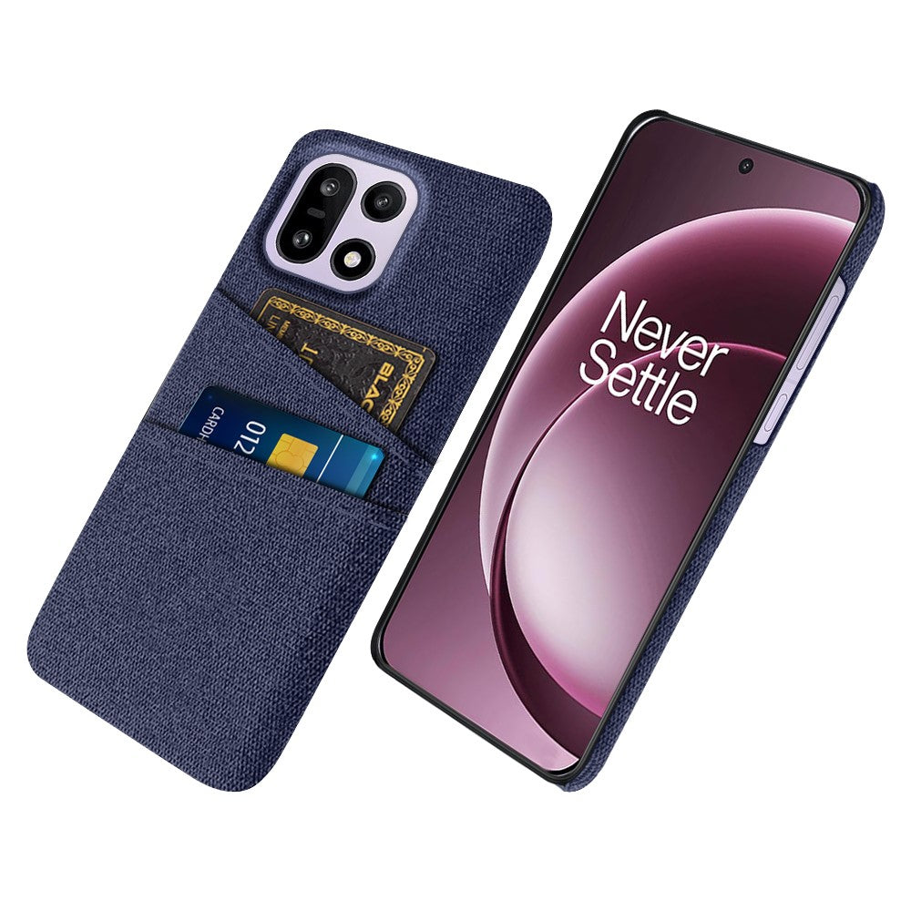 For OnePlus 15 5G Case Cloth + Hard PC Phone Cover with Dual Card Slots