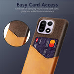 For OnePlus 15 5G Case PU Leather Cloth Texture Hard PC Phone Cover with Card Holder