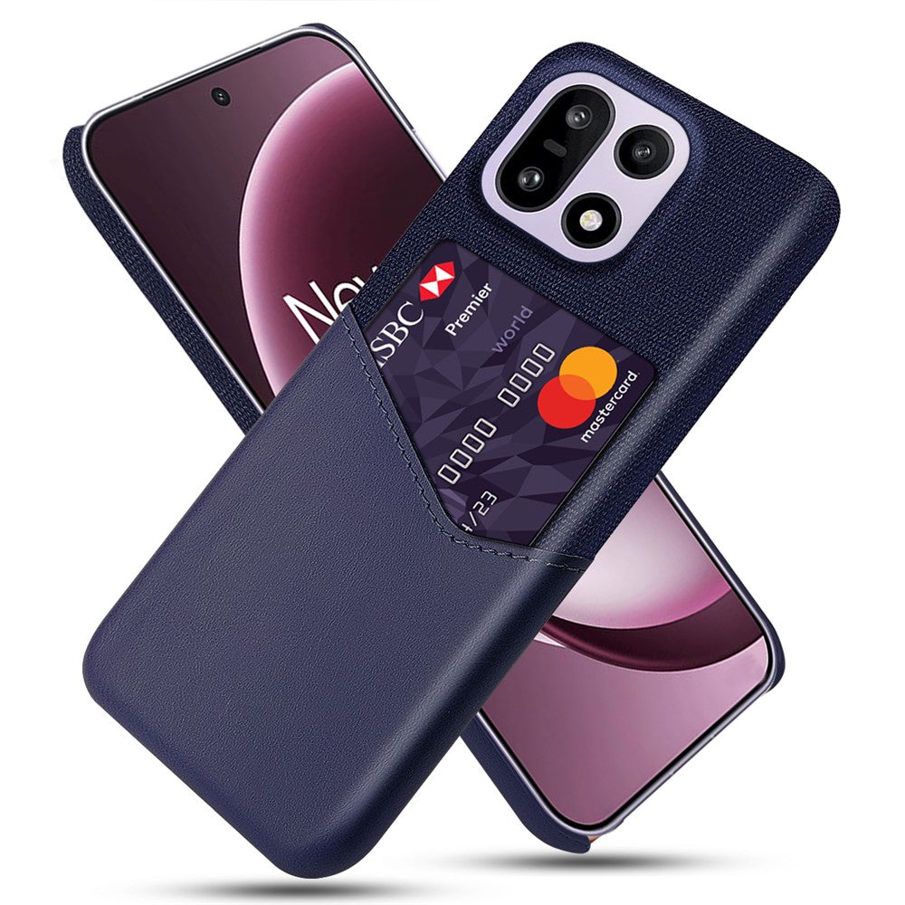 For OnePlus 15 5G Case PU Leather Cloth Texture Hard PC Phone Cover with Card Holder
