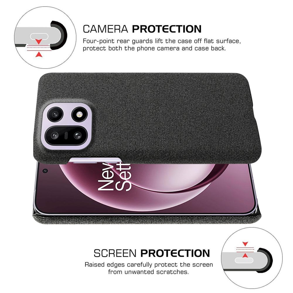 For OnePlus 15 5G Phone Case Cloth Texture Anti-Scratch Protective PC Back Cover