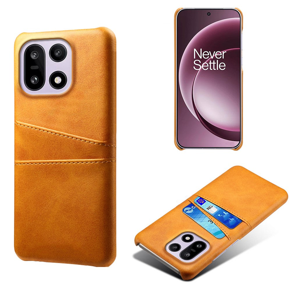 For OnePlus 15 5G Case Dual Card Slots PU Leather + Hard PC Phone Cover