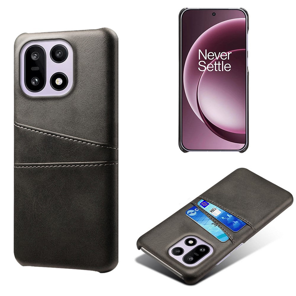 For OnePlus 15 5G Case Dual Card Slots PU Leather + Hard PC Phone Cover