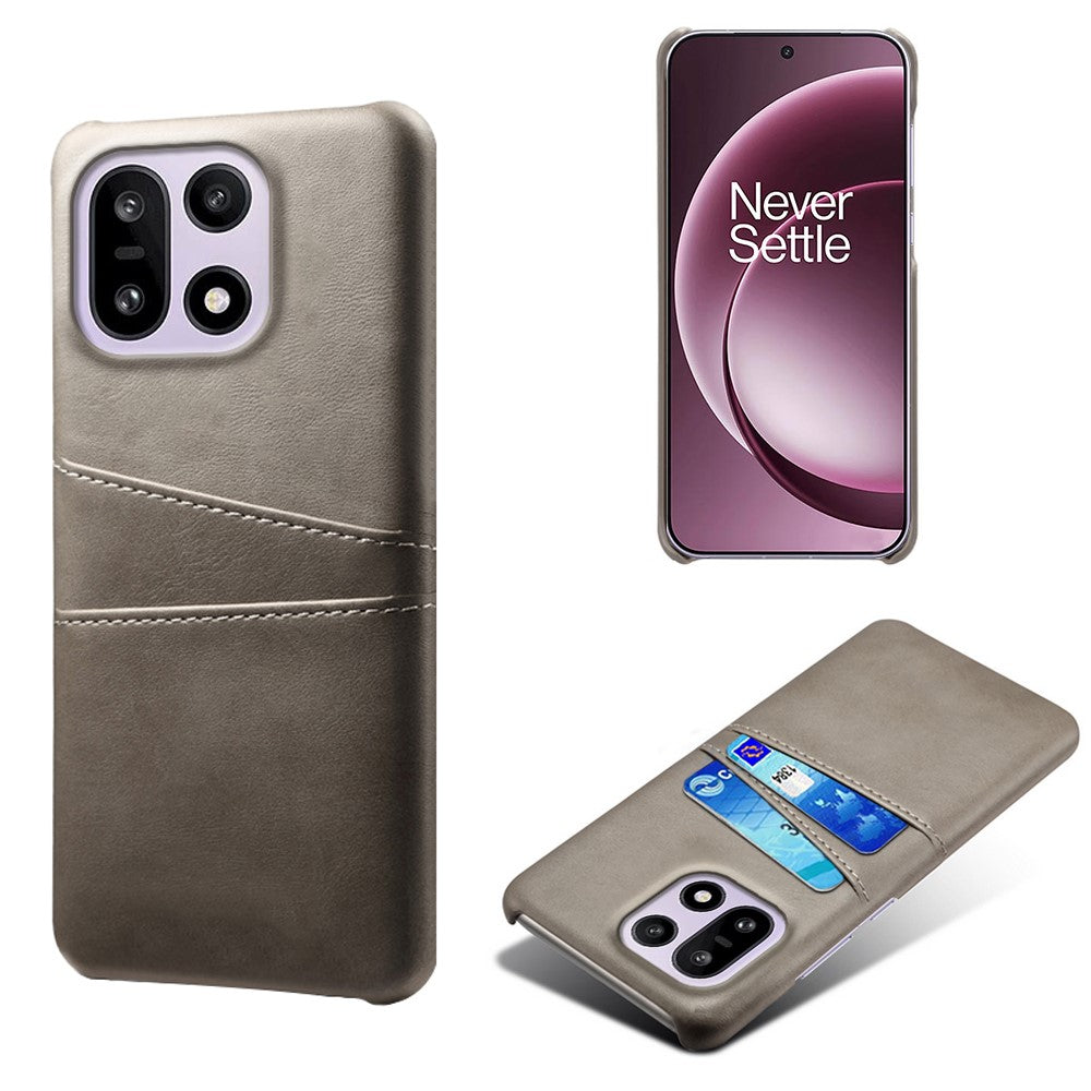 For OnePlus 15 5G Case Dual Card Slots PU Leather + Hard PC Phone Cover