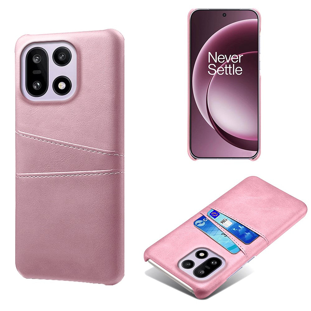 For OnePlus 15 5G Case Dual Card Slots PU Leather + Hard PC Phone Cover