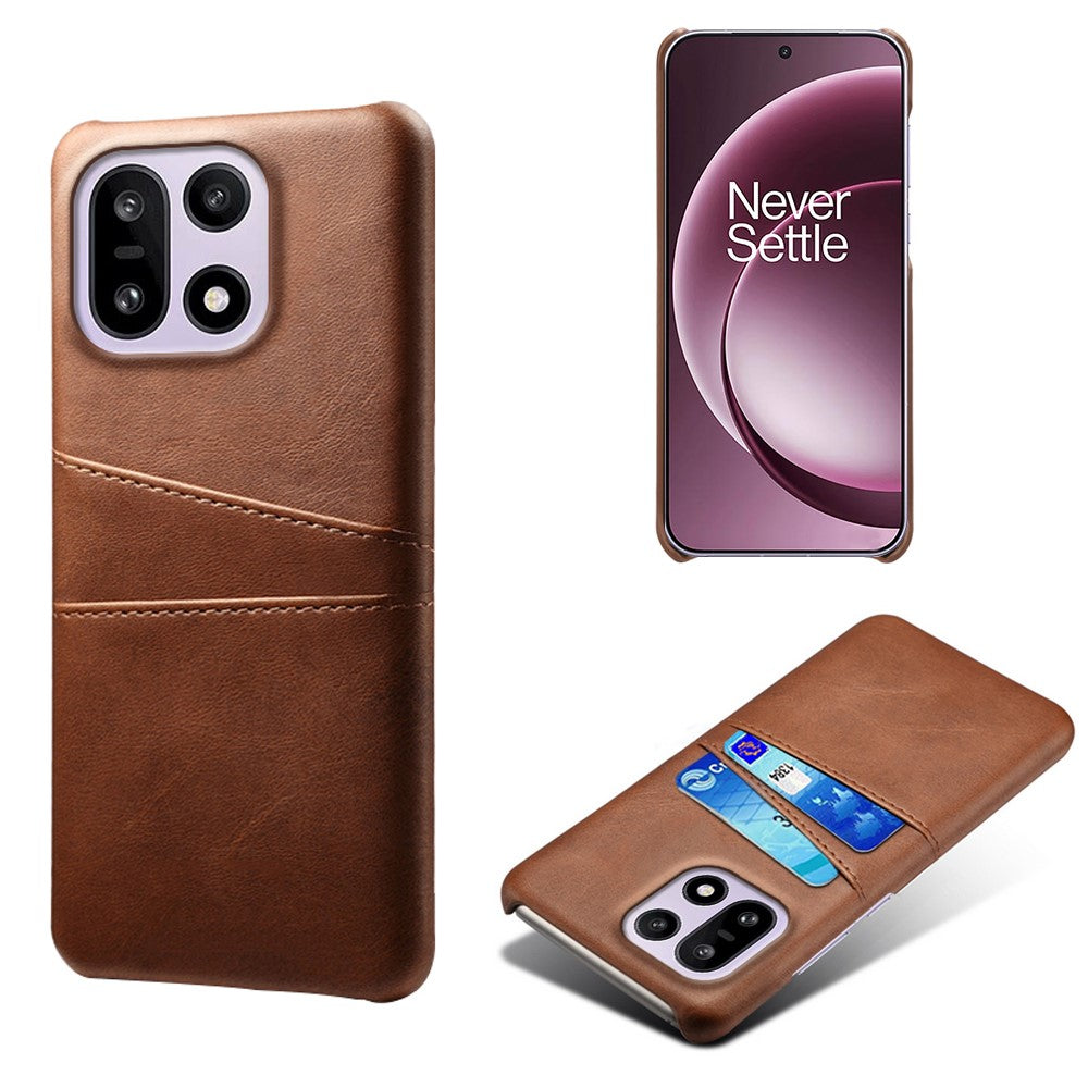 For OnePlus 15 5G Case Dual Card Slots PU Leather + Hard PC Phone Cover