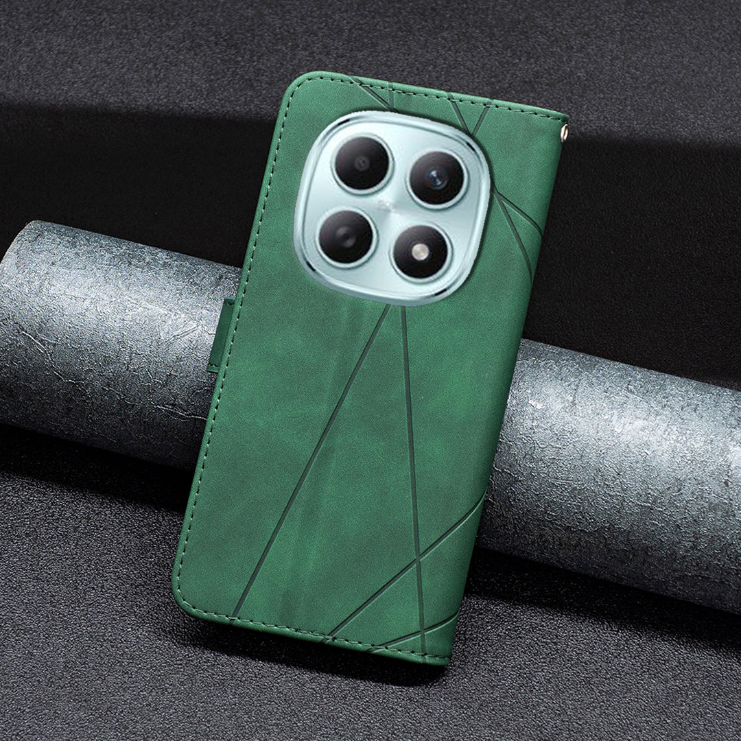 BINFEN COLOR For Xiaomi Redmi Note 15 Pro 4G (Global) Phone Case  Wallet Stand Geometry Imprinted Leather Cover