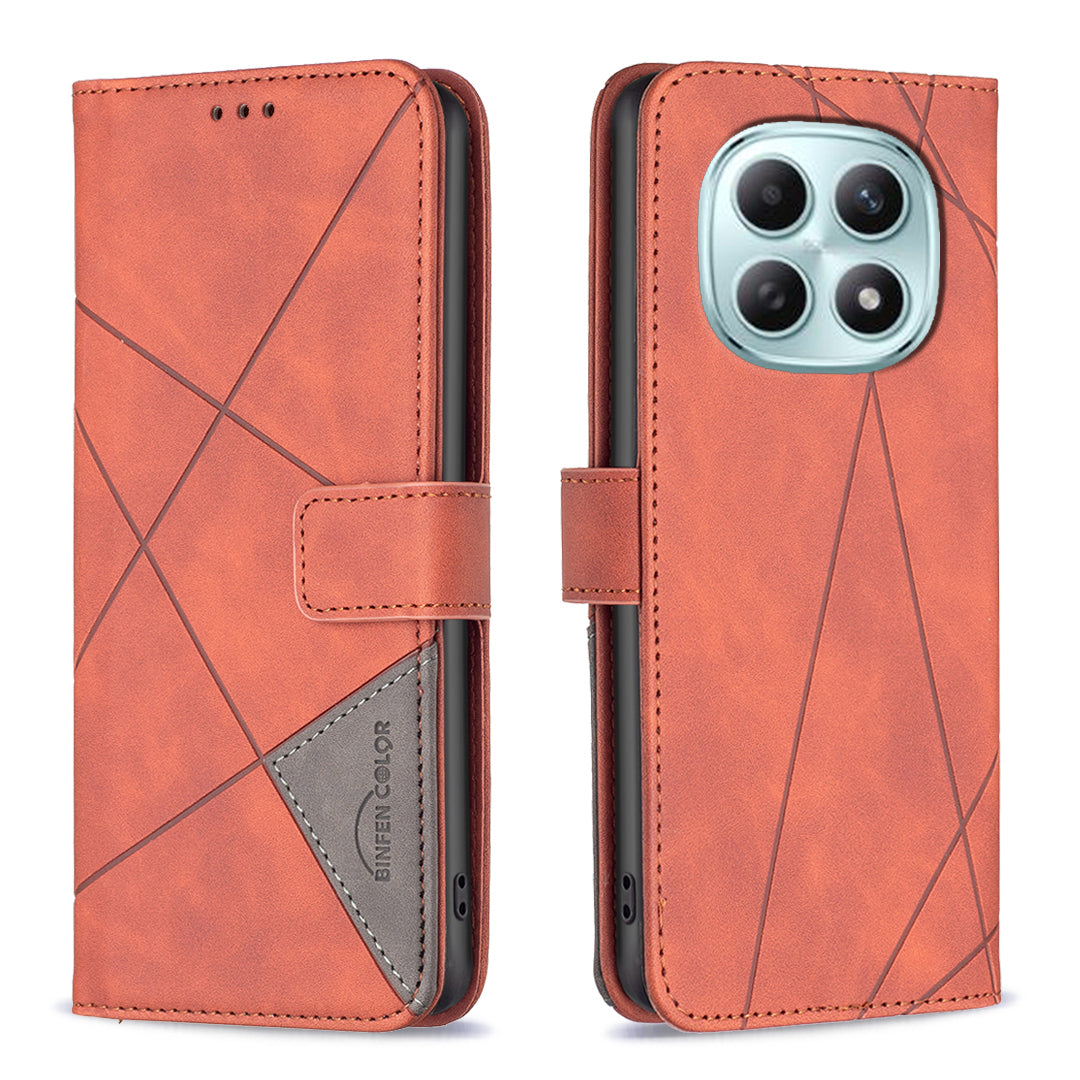 BINFEN COLOR til Xiaomi Redmi Note 15 Pro 4G (Global) mobilcover, tegnebogsetui i geometrisk præget læder