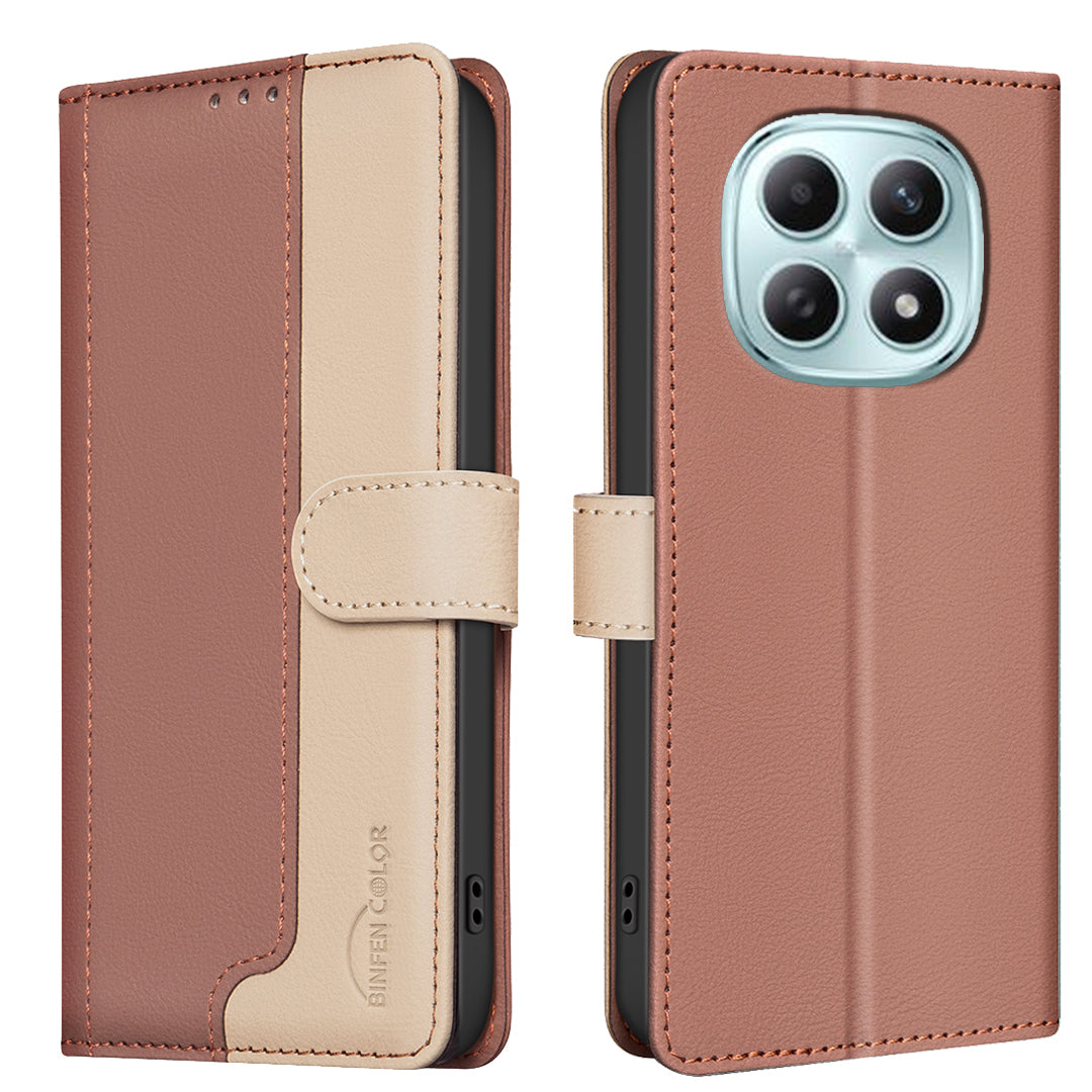 BINFEN COLOR For Xiaomi Redmi Note 15 Pro 4G (Global) Leather Case  Splicing Color RFID Blocking Wallet Stand Phone Cover