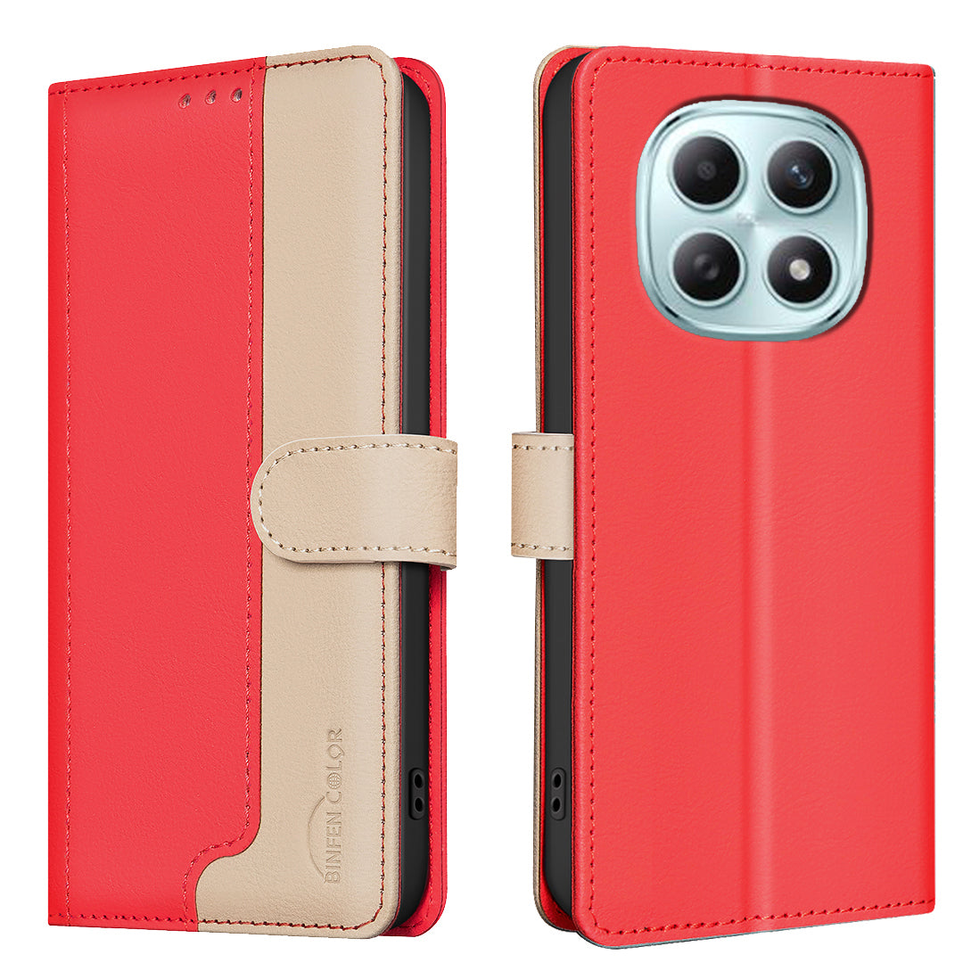 BINFEN COLOR For Xiaomi Redmi Note 15 Pro 4G (Global) Leather Case  Splicing Color RFID Blocking Wallet Stand Phone Cover