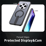 Magnetic Case For Xiaomi Redmi 17C 4G / 14C 4G  /  14C 5G  /  14R 5G  /  Poco C75 4G  /  5G Kickstand Grid Texture TPU PC Phone Back Cover