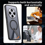 Magnetic Case For Xiaomi Redmi 17C 4G / 14C 4G  /  14C 5G  /  14R 5G  /  Poco C75 4G  /  5G Kickstand Grid Texture TPU PC Phone Back Cover