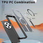 Magnetic Case For Xiaomi Redmi 17C 4G / 14C 4G  /  14C 5G  /  14R 5G  /  Poco C75 4G  /  5G Kickstand Grid Texture TPU PC Phone Back Cover