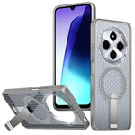 Magnetic Case For Xiaomi Redmi 17C 4G / 14C 4G  /  14C 5G  /  14R 5G  /  Poco C75 4G  /  5G Kickstand Grid Texture TPU PC Phone Back Cover