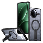 Magnetiskt fodral för Xiaomi Redmi K80 5G / K80 Pro 5G / Poco F7 Pro 5G / Poco F7 Ultra 5G stativ rutmönster TPU PC mobil baksida