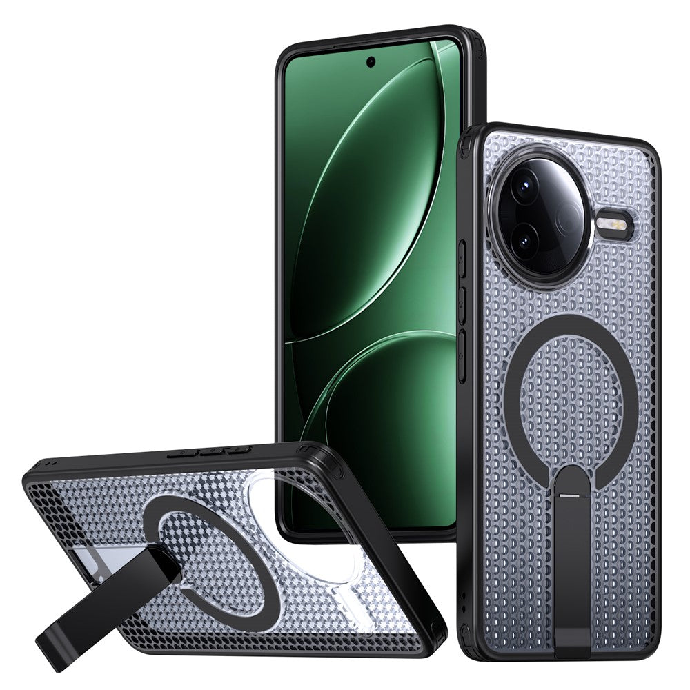 Magnetiskt fodral för Xiaomi Redmi K80 5G / K80 Pro 5G / Poco F7 Pro 5G / Poco F7 Ultra 5G stativ rutmönster TPU PC mobil baksida