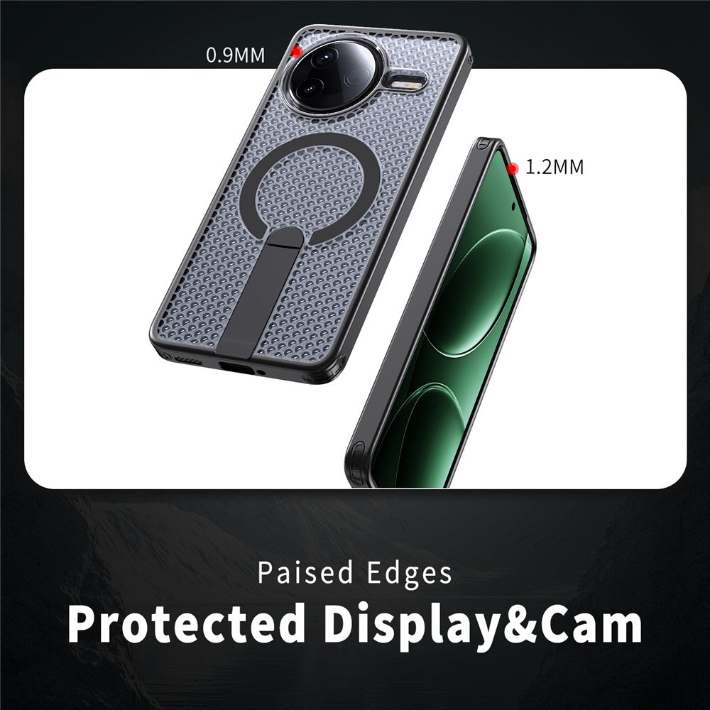 Magnetiskt fodral för Xiaomi Redmi K80 5G / K80 Pro 5G / Poco F7 Pro 5G / Poco F7 Ultra 5G stativ rutmönster TPU PC mobil baksida