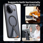 Magnetiskt fodral för Xiaomi Redmi K80 5G / K80 Pro 5G / Poco F7 Pro 5G / Poco F7 Ultra 5G stativ rutmönster TPU PC mobil baksida