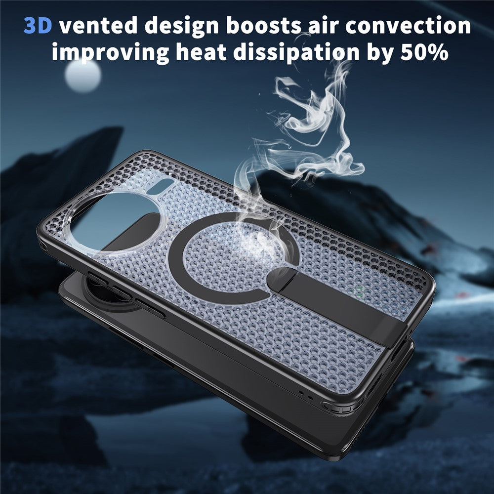Magnetiskt fodral för Xiaomi Redmi K80 5G / K80 Pro 5G / Poco F7 Pro 5G / Poco F7 Ultra 5G stativ rutmönster TPU PC mobil baksida