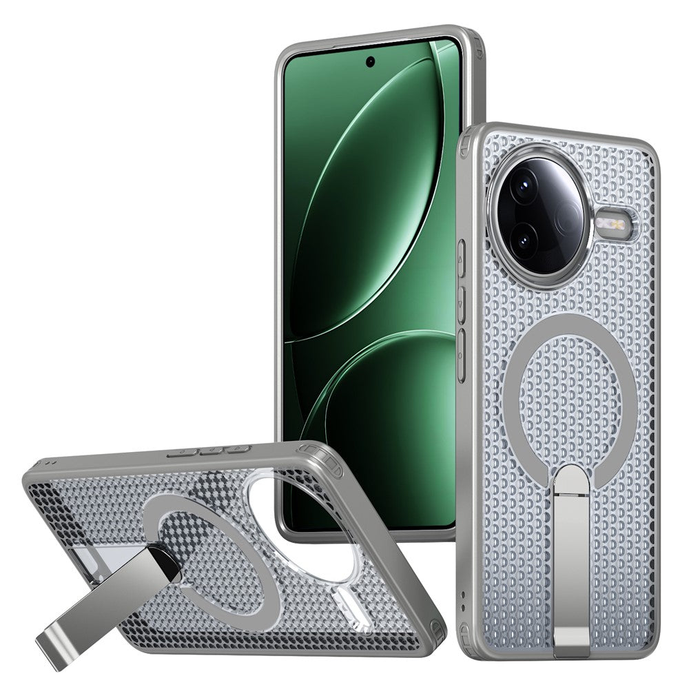 Magnetiskt fodral för Xiaomi Redmi K80 5G / K80 Pro 5G / Poco F7 Pro 5G / Poco F7 Ultra 5G stativ rutmönster TPU PC mobil baksida