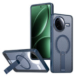 Magnetiskt fodral för Xiaomi Redmi K80 5G / K80 Pro 5G / Poco F7 Pro 5G / Poco F7 Ultra 5G stativ rutmönster TPU PC mobil baksida