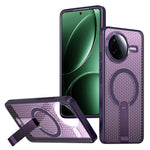 Magnetiskt fodral för Xiaomi Redmi K80 5G / K80 Pro 5G / Poco F7 Pro 5G / Poco F7 Ultra 5G stativ rutmönster TPU PC mobil baksida