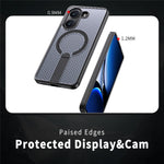 For Xiaomi Poco X7 Pro 5G Magnetic Case Kickstand Grid Texture TPU PC Phone Back Cover