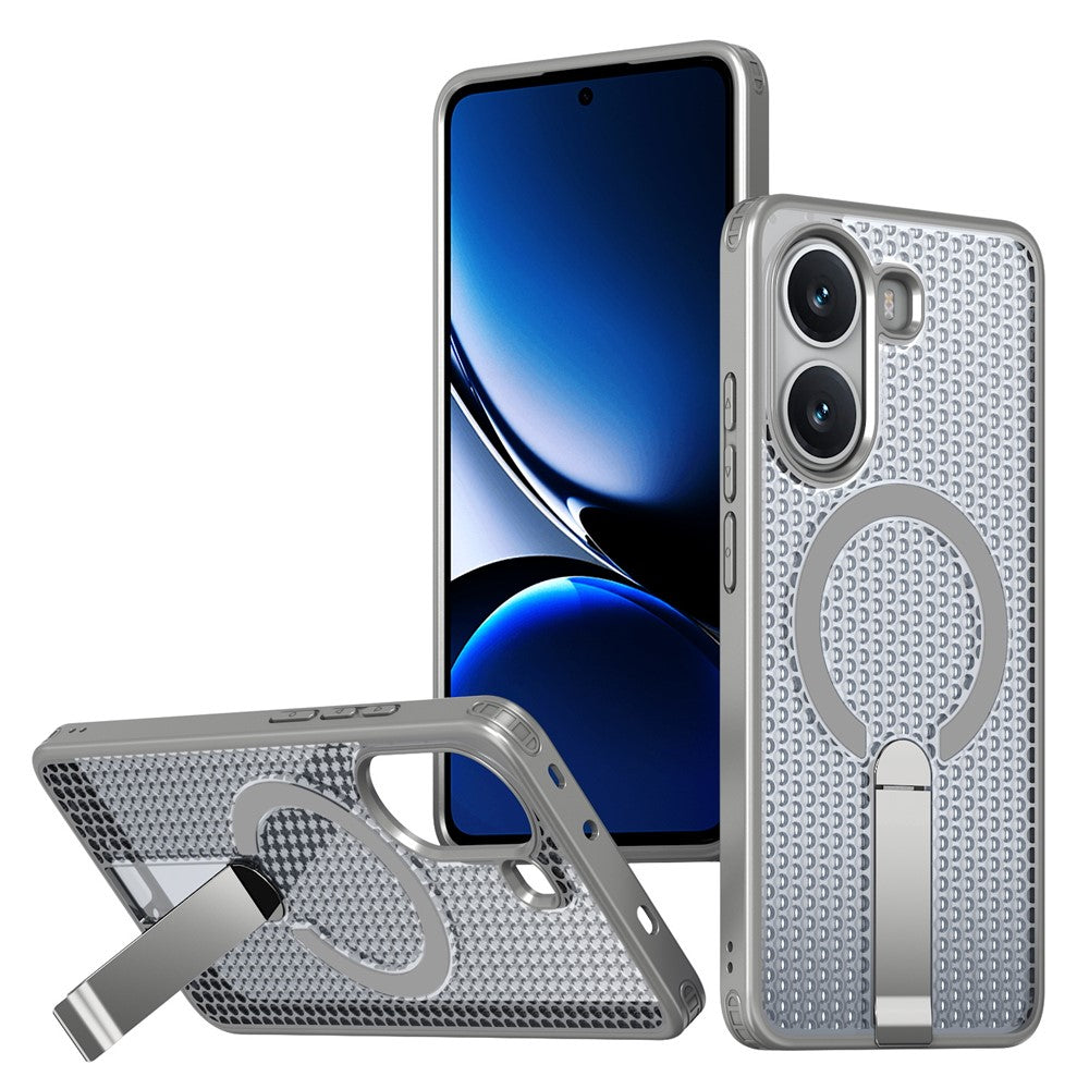Xiaomi Poco X7 Pro 5G Magnetiskt Skal Stöd Grid Texture TPU PC mobil Baksida