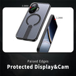 For Xiaomi Poco F7 5G  /  Redmi Turbo 4 Pro 5G Magnetic Case Kickstand Grid Texture TPU PC Phone Back Cover