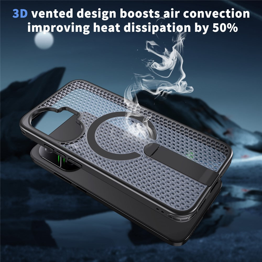 For Xiaomi Poco F7 5G  /  Redmi Turbo 4 Pro 5G Magnetic Case Kickstand Grid Texture TPU PC Phone Back Cover