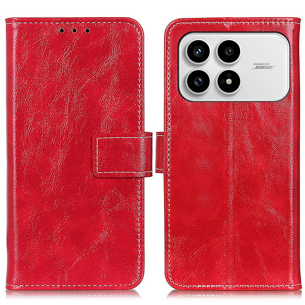 For Xiaomi Redmi K90 5G / Poco F8 Pro 5G Case Wallet Leather Phone Cover Crazy Horse Texture