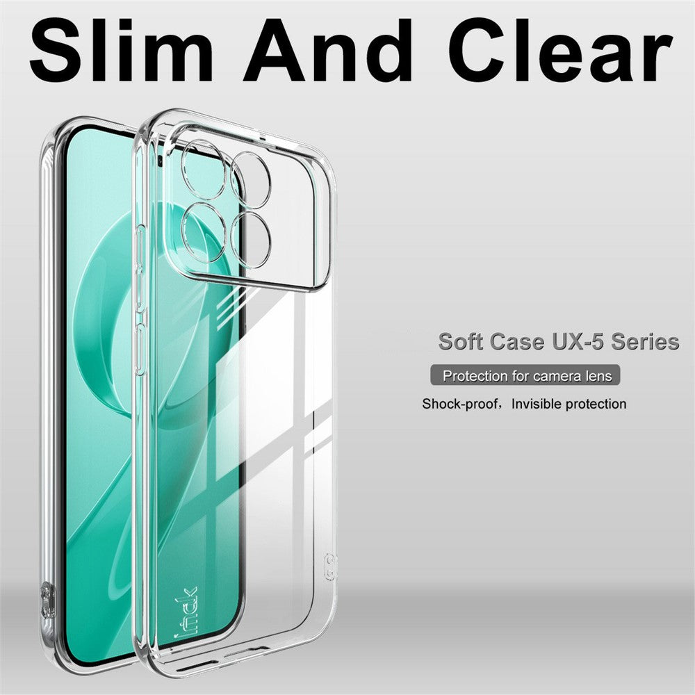 IMAK UX-5-serien til Xiaomi Redmi K90 5G / Poco F8 Pro 5G, gennemsigtigt TPU-telefoncover og beskyttende cover