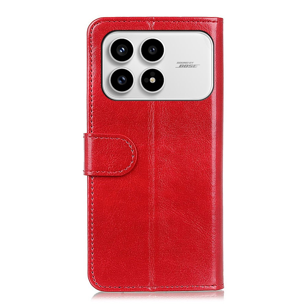 For Xiaomi Redmi K90 5G / Poco F8 Pro 5G Case Crazy Horse Texture PU Leather Phone Stand Cover