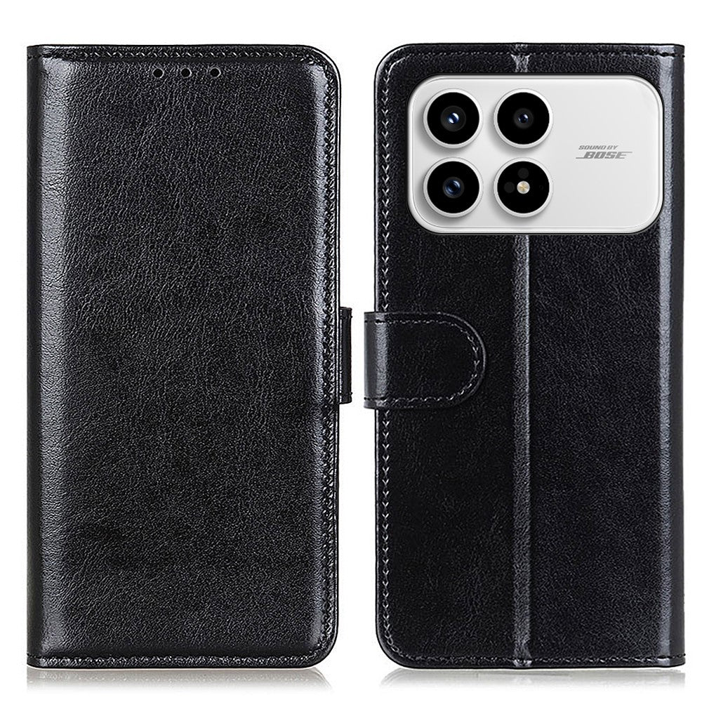 For Xiaomi Redmi K90 5G / Poco F8 Pro 5G Case Crazy Horse Texture PU Leather Phone Stand Cover