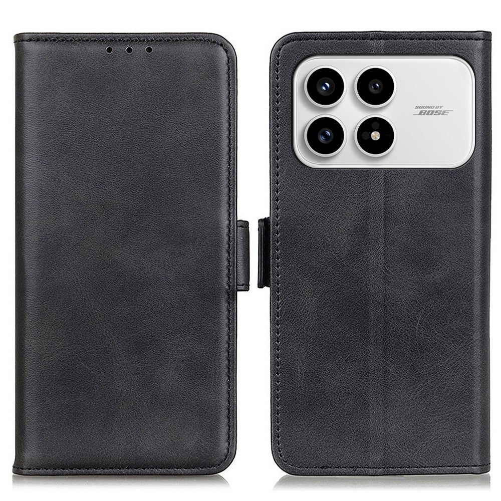 For Xiaomi Redmi K90 5G / Poco F8 Pro 5G Case Stand Cowhide Texture PU Leather Phone Cover