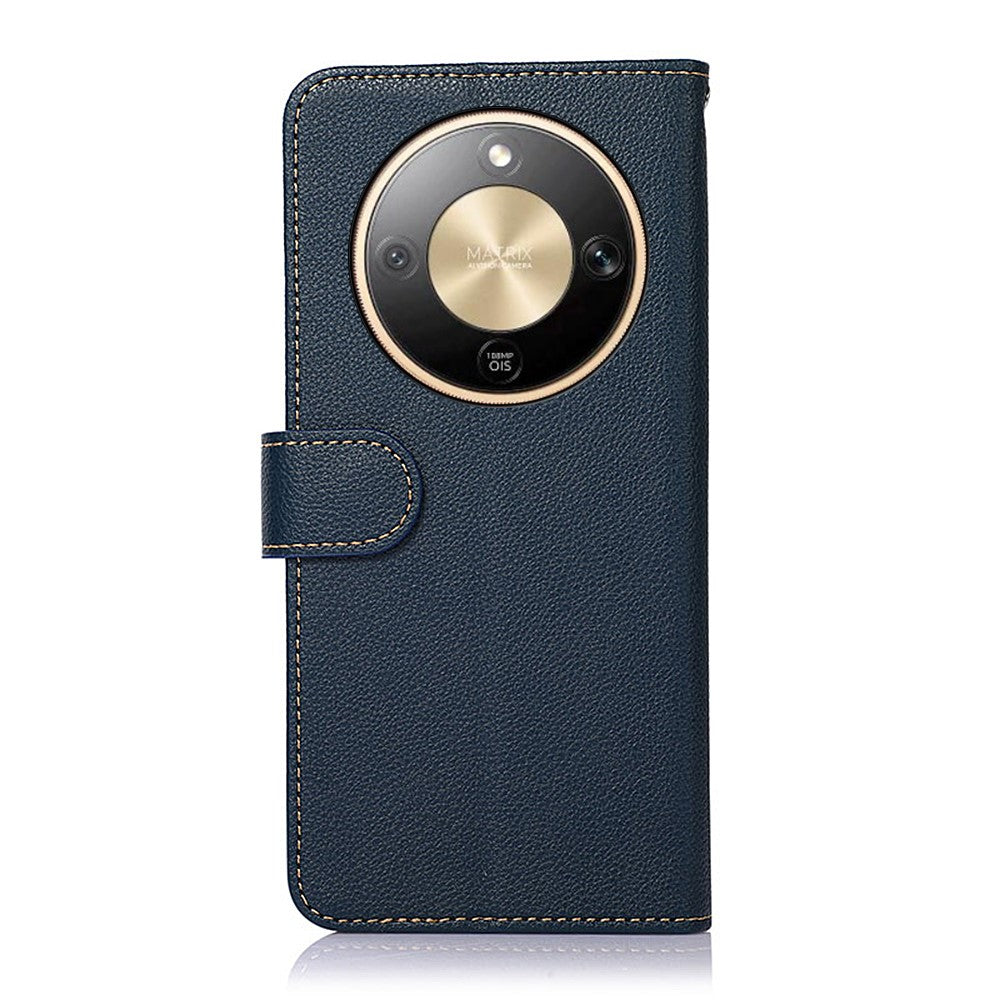 KHAZNEH For Honor Magic8 Lite 5G / X9d 5G / X70 5G Case RFID Blocking Wallet Litchi Texture PU Leather Phone Cover with Strap