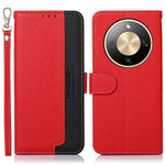 KHAZNEH For Honor Magic8 Lite 5G / X9d 5G / X70 5G Case RFID Blocking Wallet Litchi Texture PU Leather Phone Cover with Strap