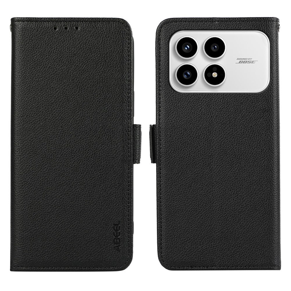 ABEEL För Xiaomi Redmi K90 5G / Poco F8 Pro 5G Skal Litchi Textur Läder RFID-blockerande mobilskal