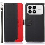 KHAZNEH For Xiaomi Redmi K90 5G / Poco F8 Pro 5G Case RFID Blocking Wallet Litchi Texture PU Leather Phone Cover with Strap