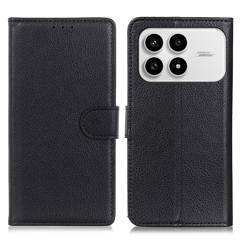 For Xiaomi Redmi K90 5G / Poco F8 Pro 5G Wallet Case PU Leather Phone Cover Litchi Texture
